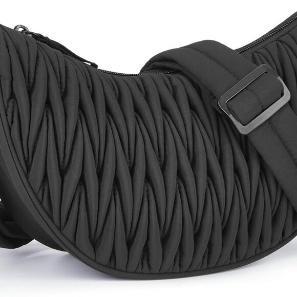 Lightweight Nylon Hobo Bag for Women - Fashionable Crossbody with Pockets - Picture 2 of 7